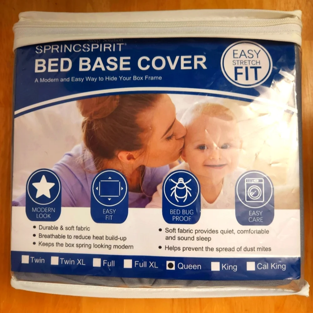 Sprincspirit bed base cover in gray queen size